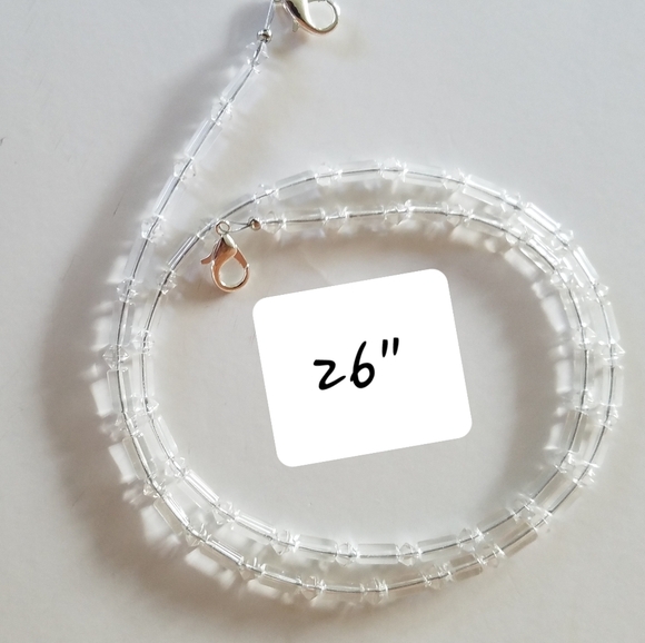 Hand Crafted Mask Chain Holder/Lanyard Clear Crystal 26" - Picture 2 of 5